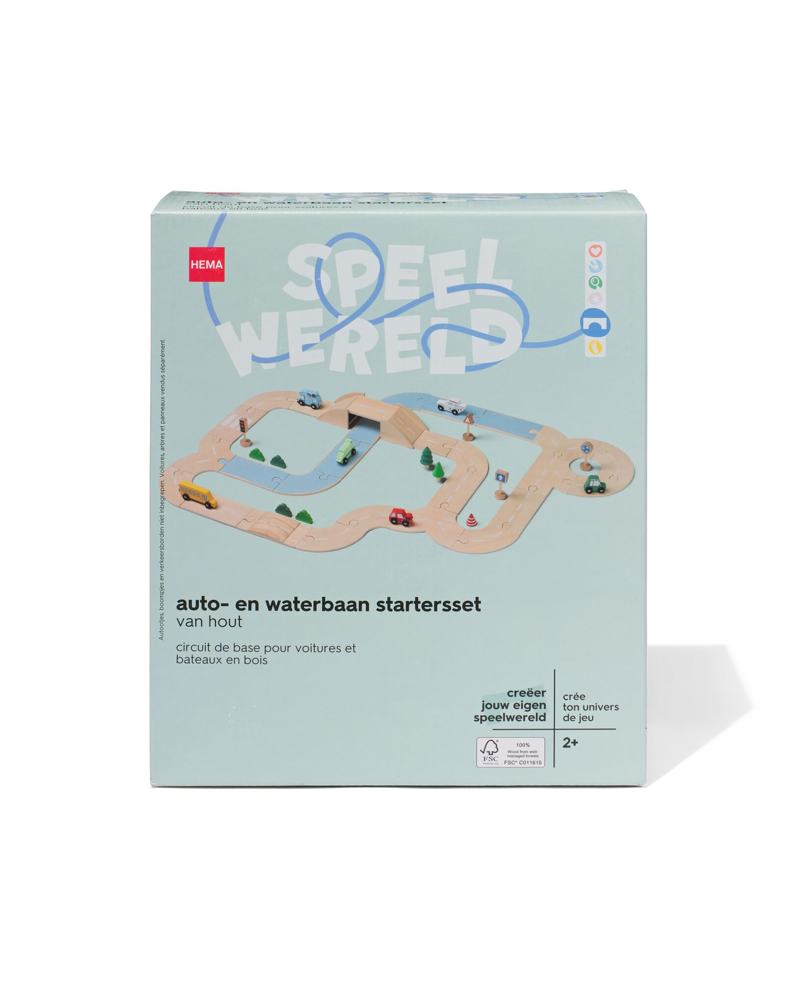 Starterset f&uuml;r Auto-/Wasserstra&szlig;en-Holzset, 31-teilig - 15140109 - HEMA