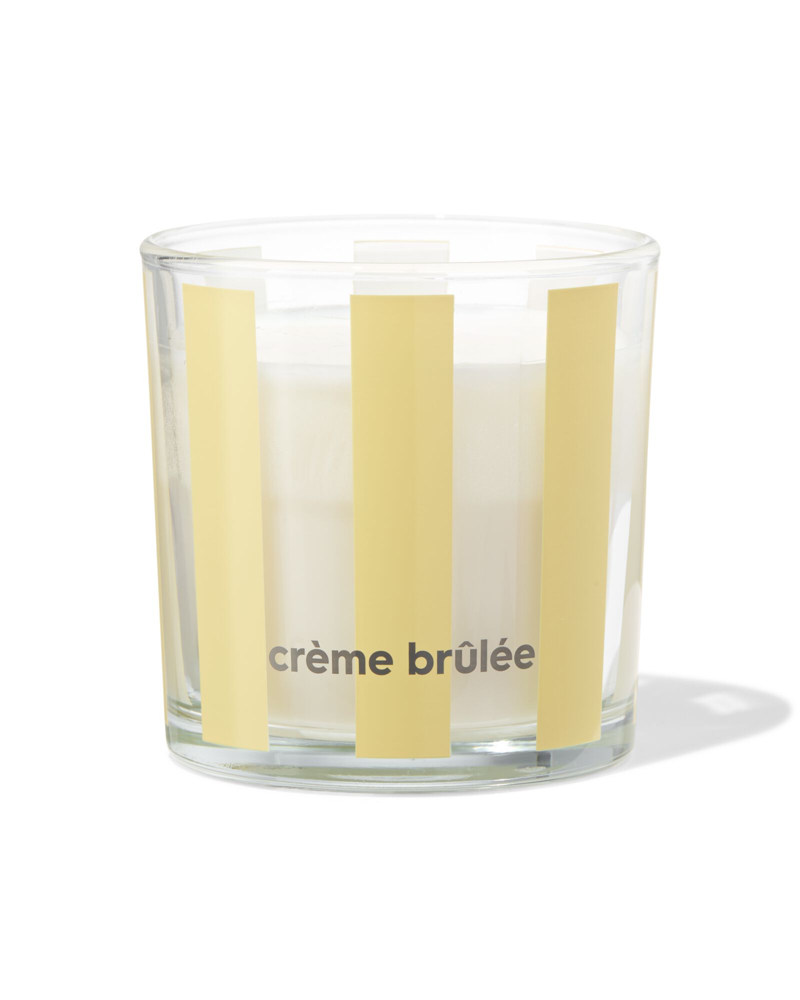 bougie parfum&eacute;e dans un verre ⌀10x10cm cr&egrave;me br&ucirc;l&eacute;e - 13507581 - HEMA