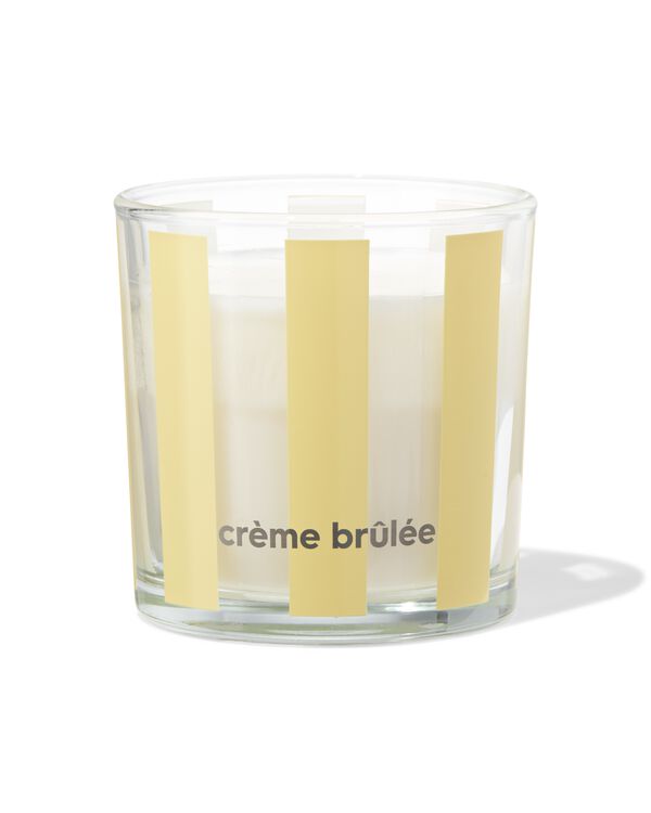 bougie parfum&eacute;e dans un verre ⌀10x10cm cr&egrave;me br&ucirc;l&eacute;e - 13507581 - HEMA