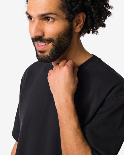 heren T-shirt Job oversized fit zwart zwart - 2179040BLACK - HEMA
