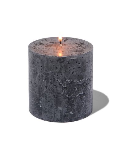 rustikale Kerze schwarz 10 x 10 - 13502033 - HEMA