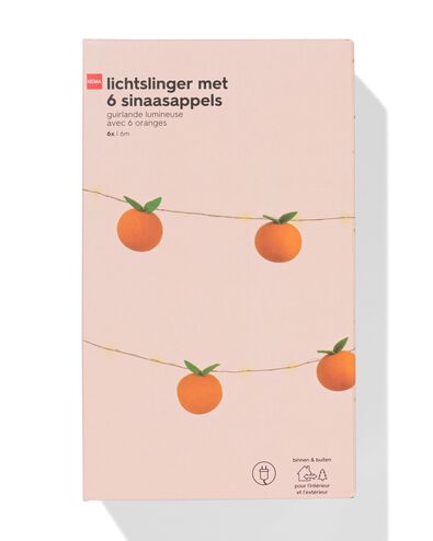 guirlande lumineuse 6 m avec 6 oranges pour une utilisation int&eacute;rieure et ext&eacute;rieure - 41822203 - HEMA