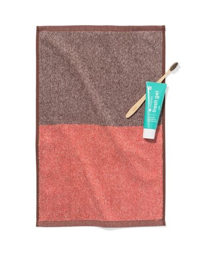 G&auml;stehandtuch 33 x 50 cm schwere Qualit&auml;t, Braunrotmeliert braun G&auml;stehandtuch - 5200265 - HEMA