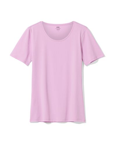 Damen-T-Shirt, enge Passform, Rundhals rosa rosa - 36302080PINK - HEMA
