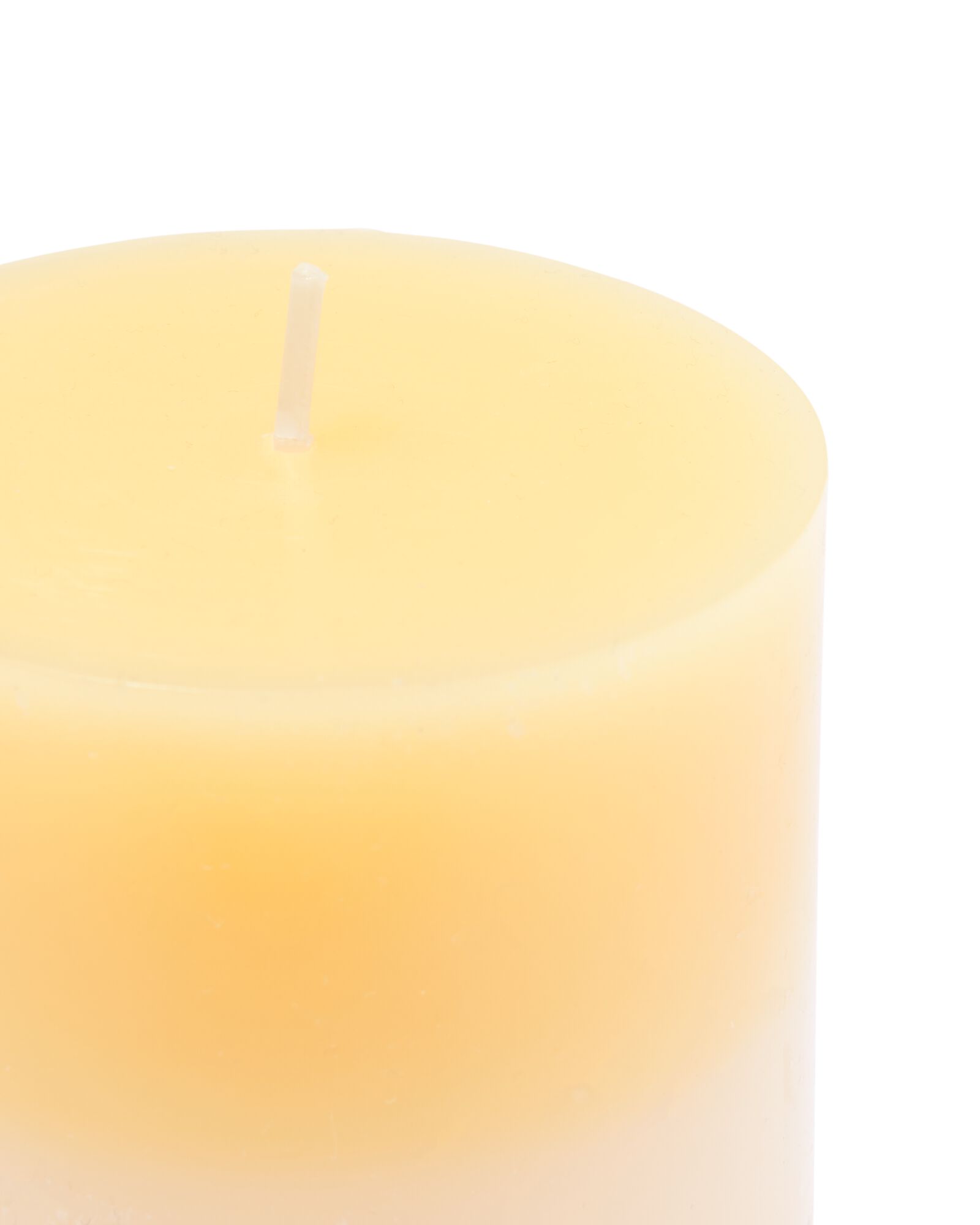 bougie pilier ⌀7x10cm rayures jaune clair-ivoire - 13506161 - HEMA
