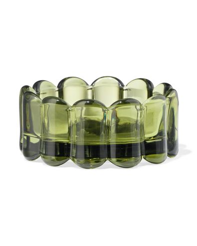 Kerzenuntersetzer &Oslash;10 cm, Glas, gerippt, gr&uuml;n - 13325066 - HEMA