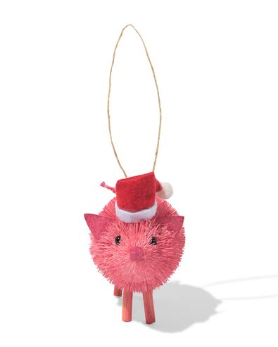 suspension de No&euml;l 7,9cm sisal cochon - 25100248 - HEMA