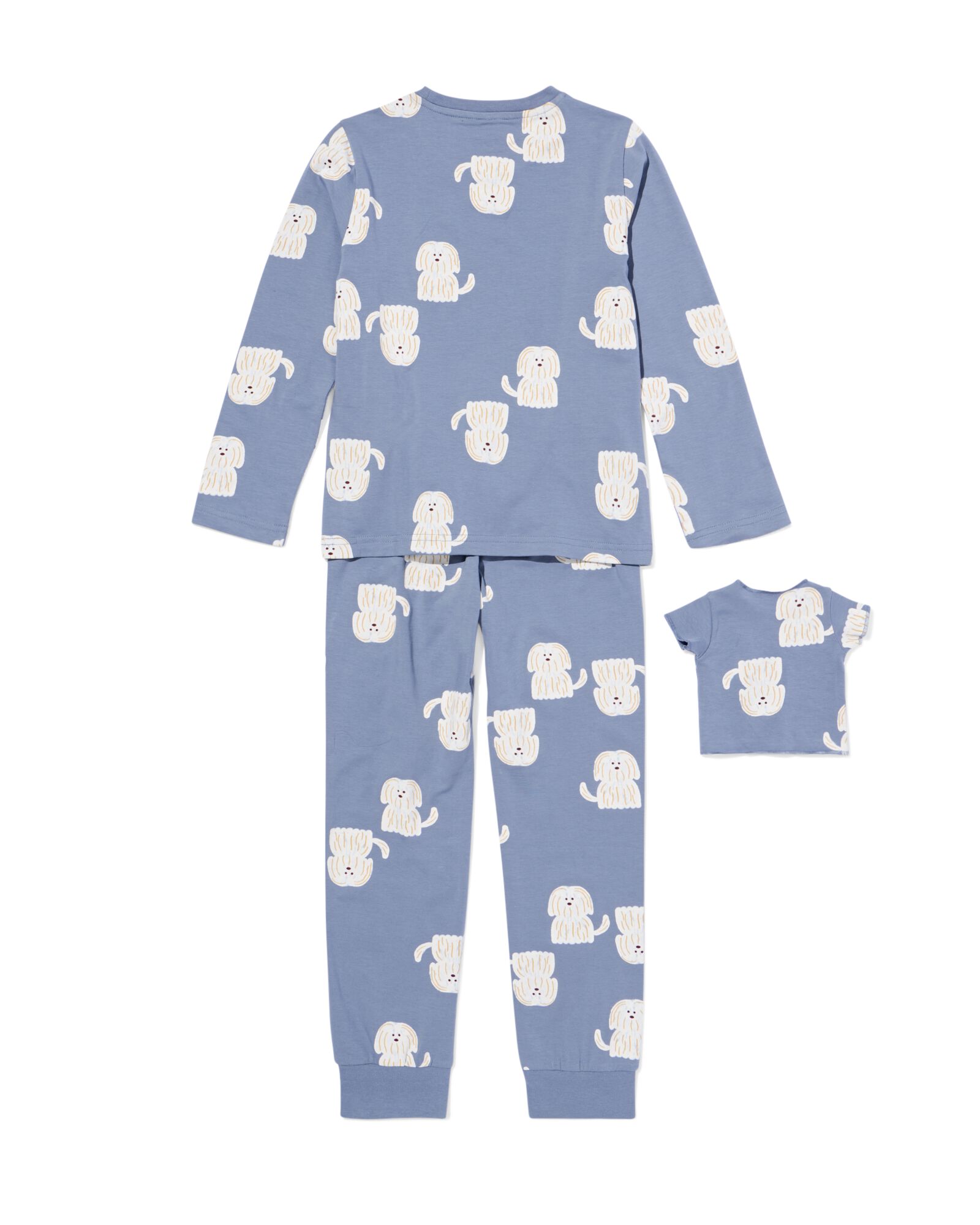 pyjama enfant avec pyjama de poup&eacute;e chiens bleu - 23000450BLUE - HEMA