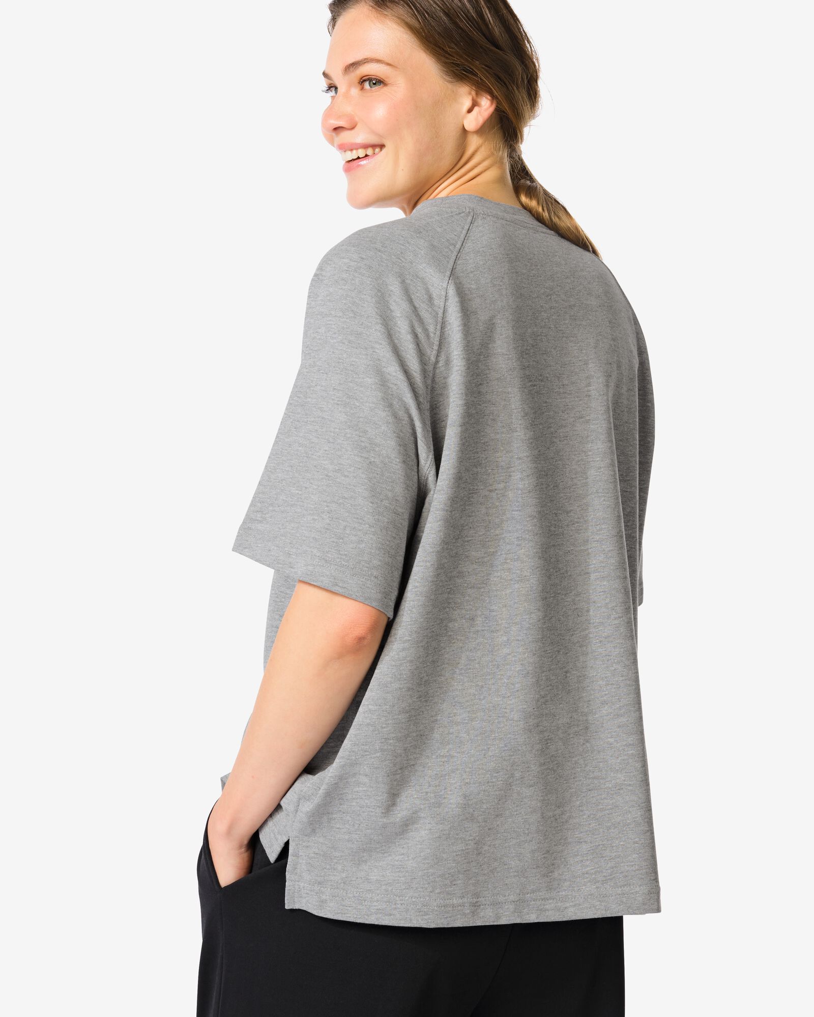 dames T-shirt Luca middengrijs - 36203490MIDGREY - HEMA