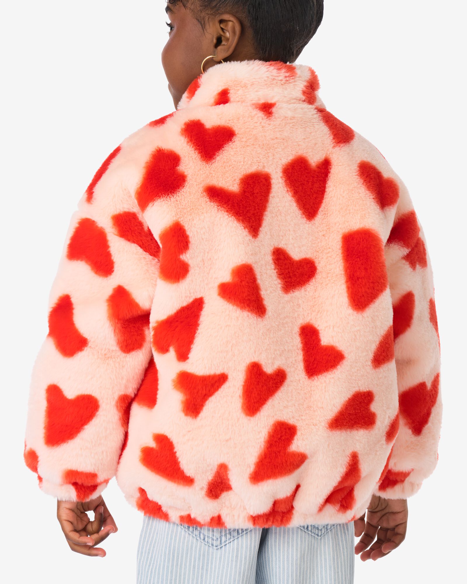kinderjas teddy hartjes roze roze - 30852944PINK - HEMA