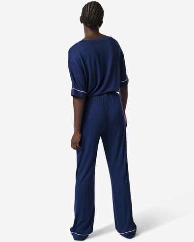 pantalon de pyjama femme viscose bleu fonc&eacute; bleu fonc&eacute; - 23420135DARKBLUE - HEMA