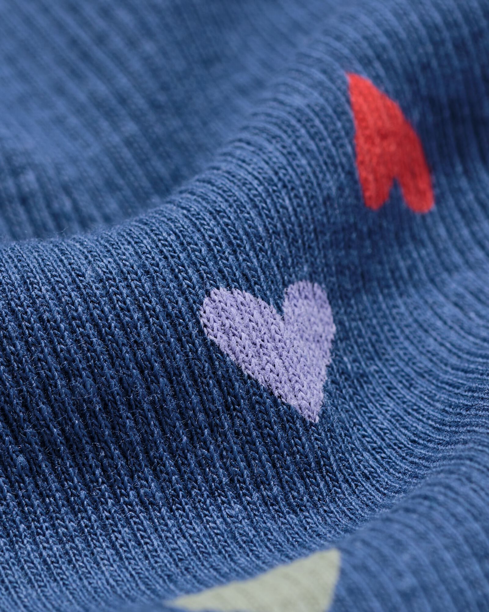 kinderpyjama rib hartjes donkerblauw donkerblauw - 23000940DARKBLUE - HEMA