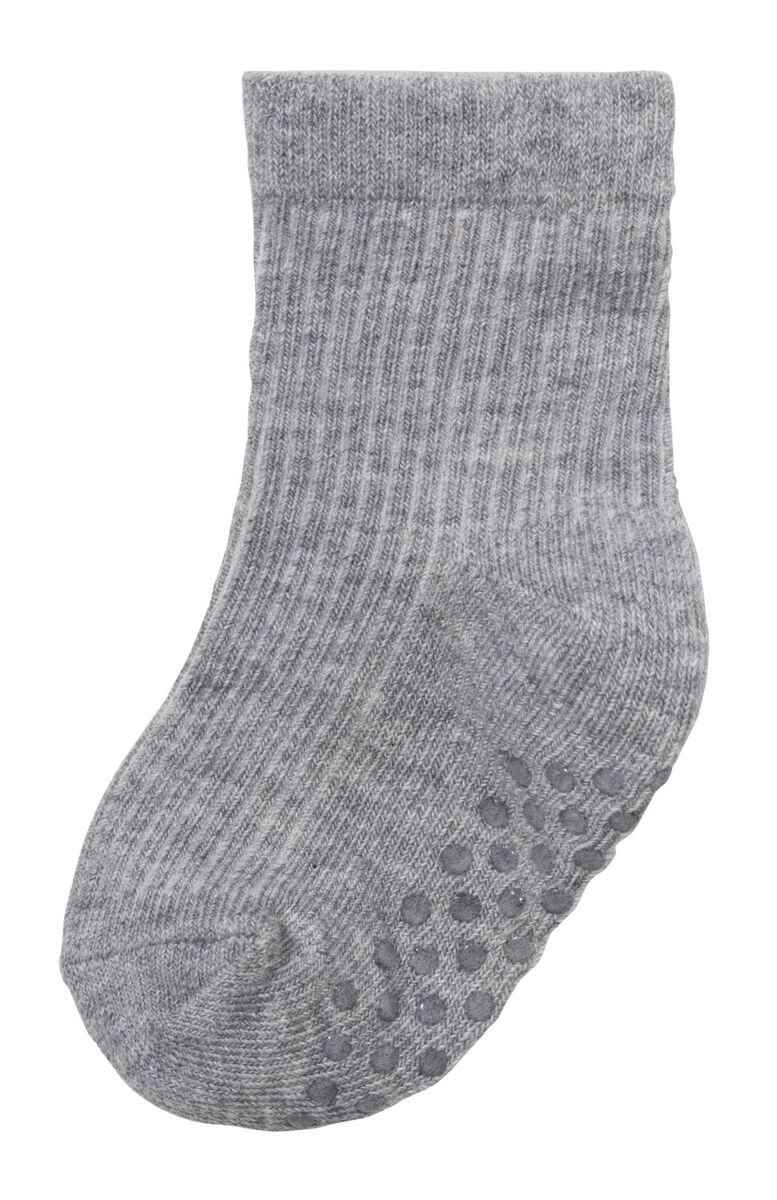 5 paires de chaussettes bébé avec coton gris gris - 1000028755 - HEMA