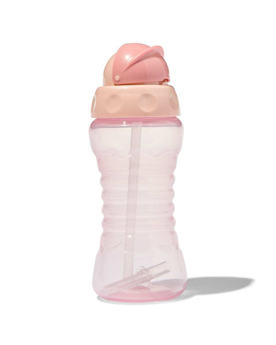 Trinkflasche mit Trinkhalm, 300 ml, rosa - 33503130 - HEMA