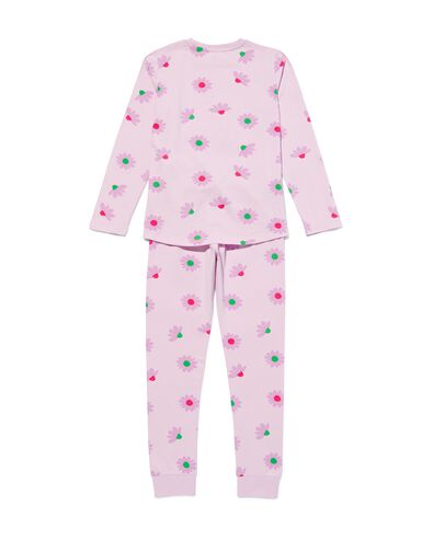 kinder pyjama stretch katoen bloemen lila 98/104 - 23011582 - HEMA