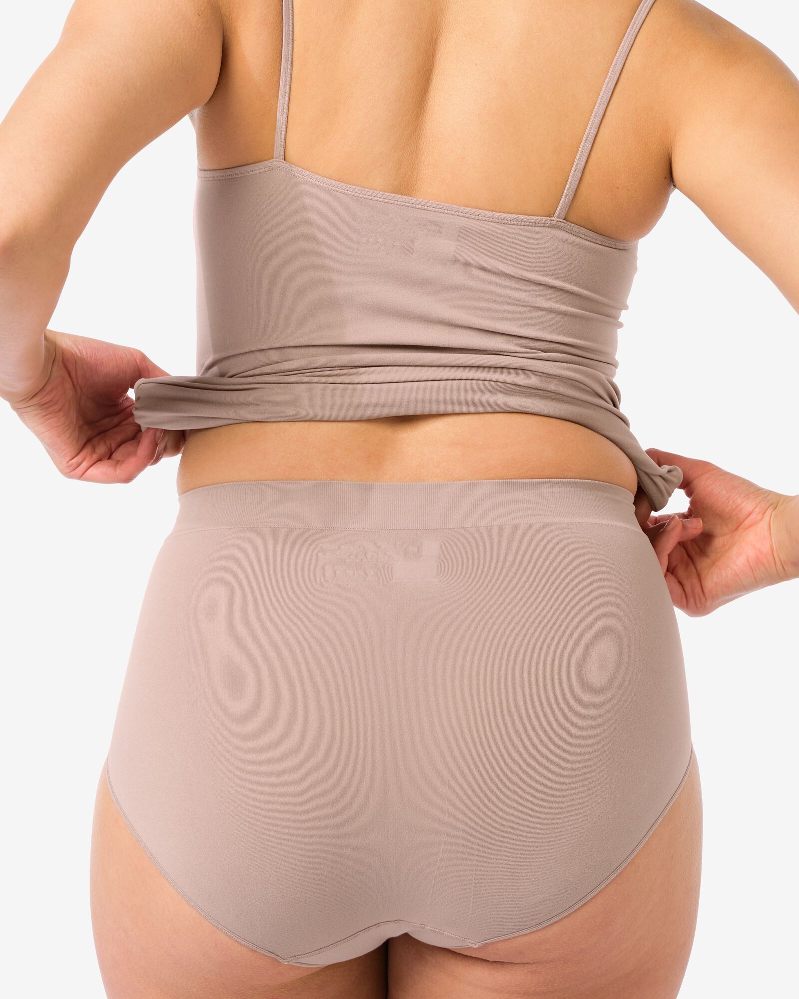 dames tailleslip naadloos micro beige - 19691102BEIGE - HEMA