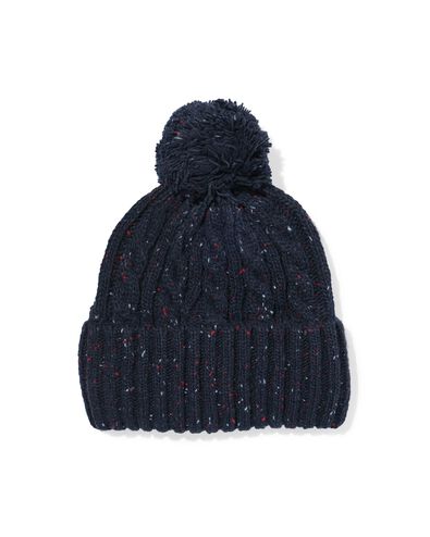 kinder beanie donkerblauw donkerblauw donkerblauw - 16700305DARKBLUE - HEMA