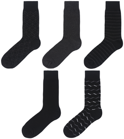 5 paires de chaussettes homme avec coton noir noir - 1000028309 - HEMA