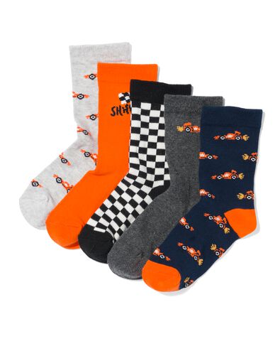 5er-Pack Kinder-Socken, mit Baumwolle dunkelblau 23/26 - 4330161 - HEMA