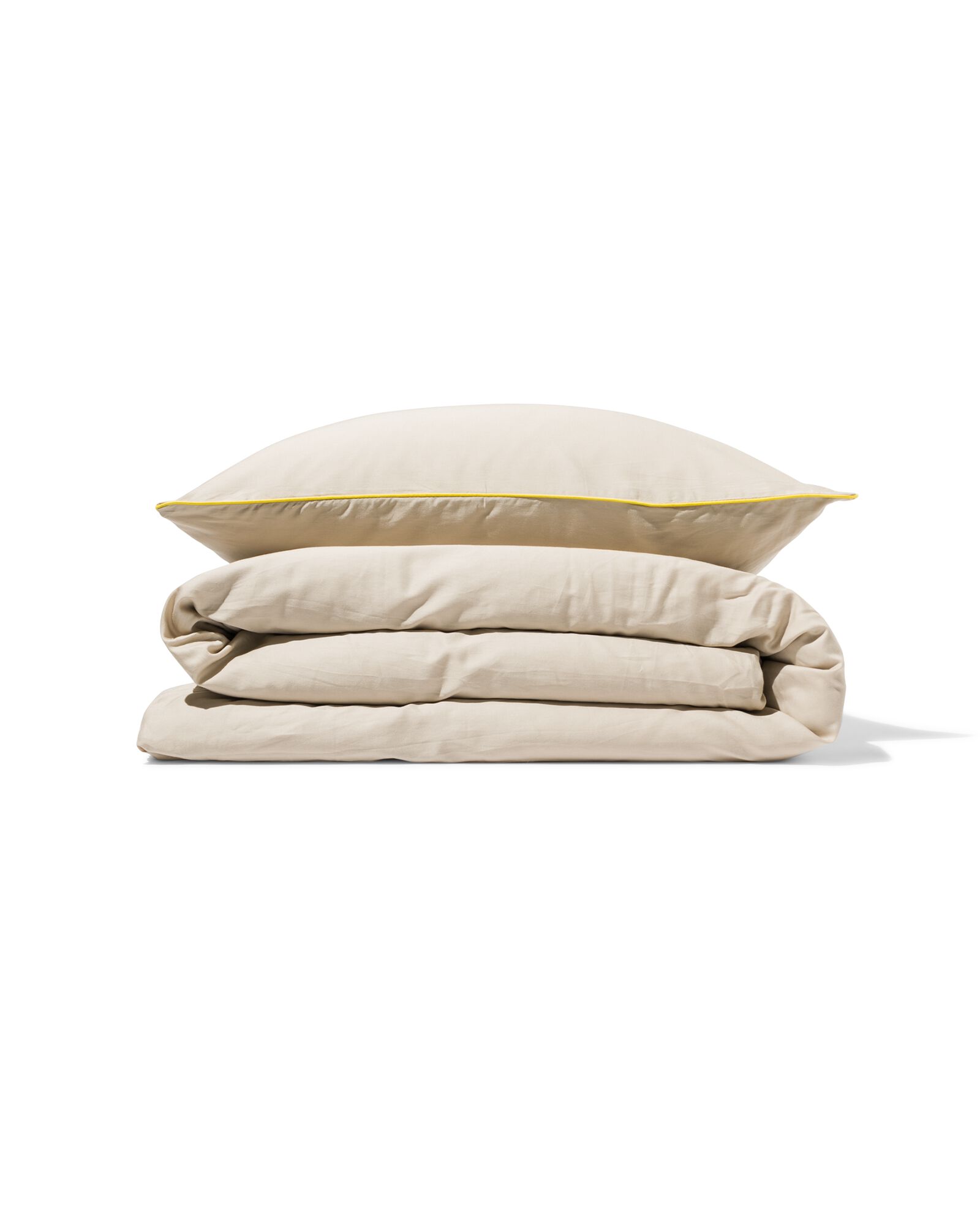 housse de couette - satin de coton qualit&eacute; h&ocirc;tel - sable sable - 1000021843 - HEMA