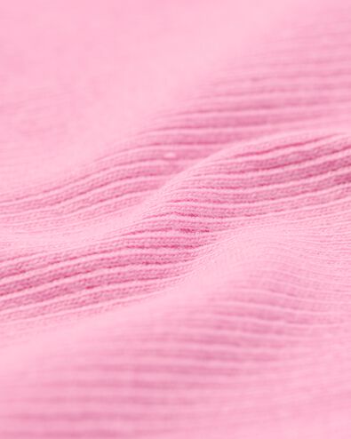 t-shirt femme Clara côtelé rose M - 36259452 - HEMA