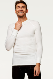 t-shirt thermique homme blanc blanc - 1000000963 - HEMA