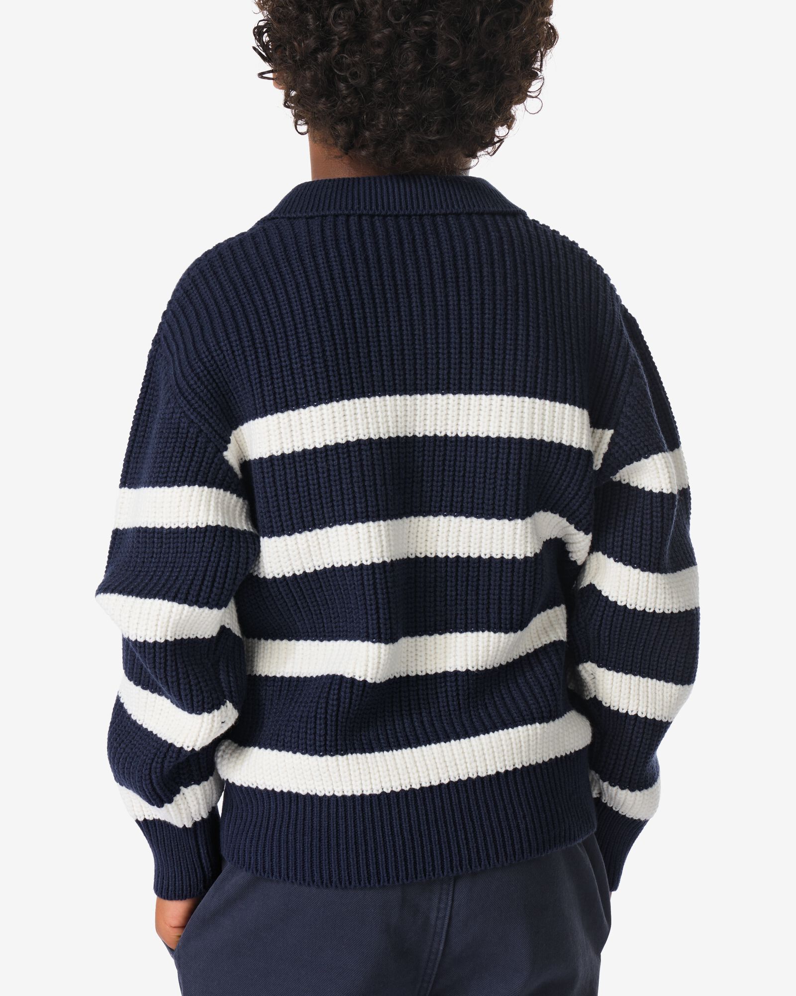 Strick-Kinderpullover, Streifen blau - 30705703BLUE - HEMA