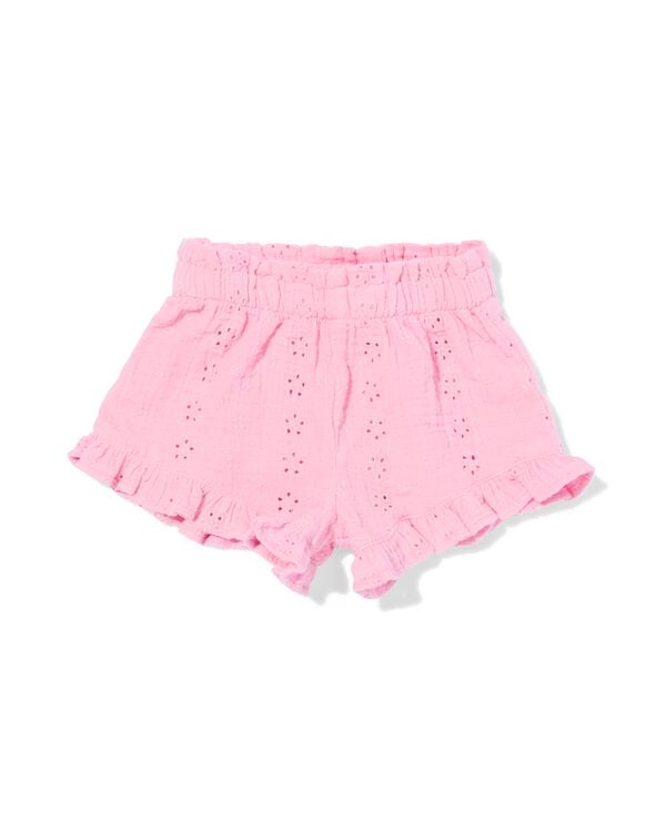 babyshort comfy fit broderie roze roze - 33004180PINK - HEMA