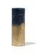 rustikale Kerze, Ø 7 x 19 cm, dunkelblau/golden - 13502888 - HEMA
