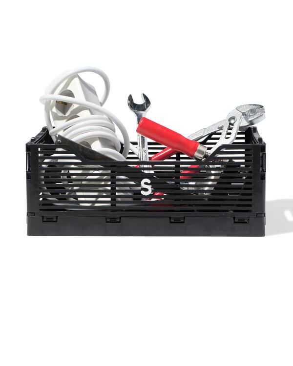 Buchstabentafel-Klappkiste, recycelt, S, schwarz schwarz S  20 x 30 x 11,5 - 39811074 - HEMA