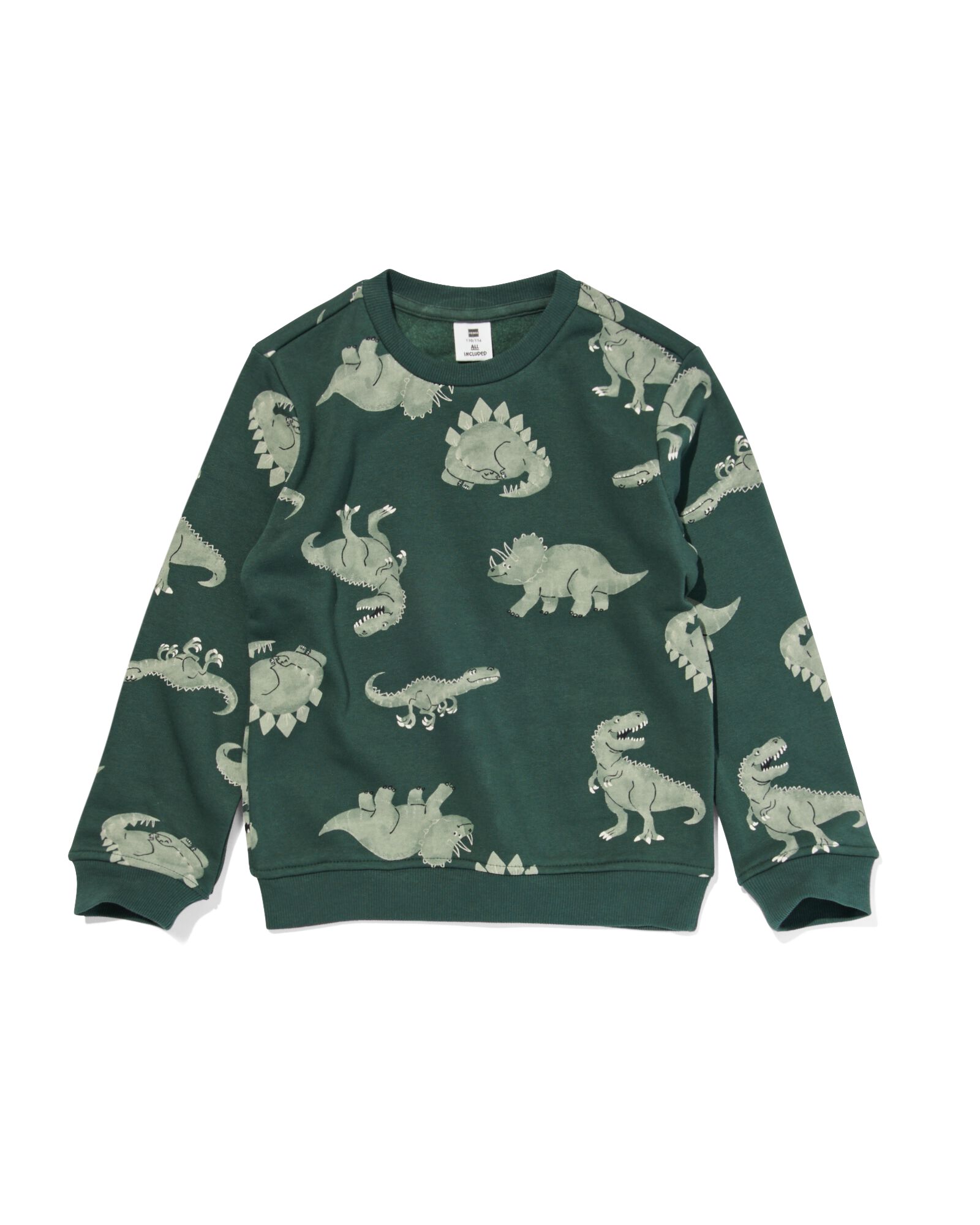 Kinder-Sweatshirt, Dinosaurier dunkelgrün dunkelgrün - 30772823DARKGREEN - HEMA