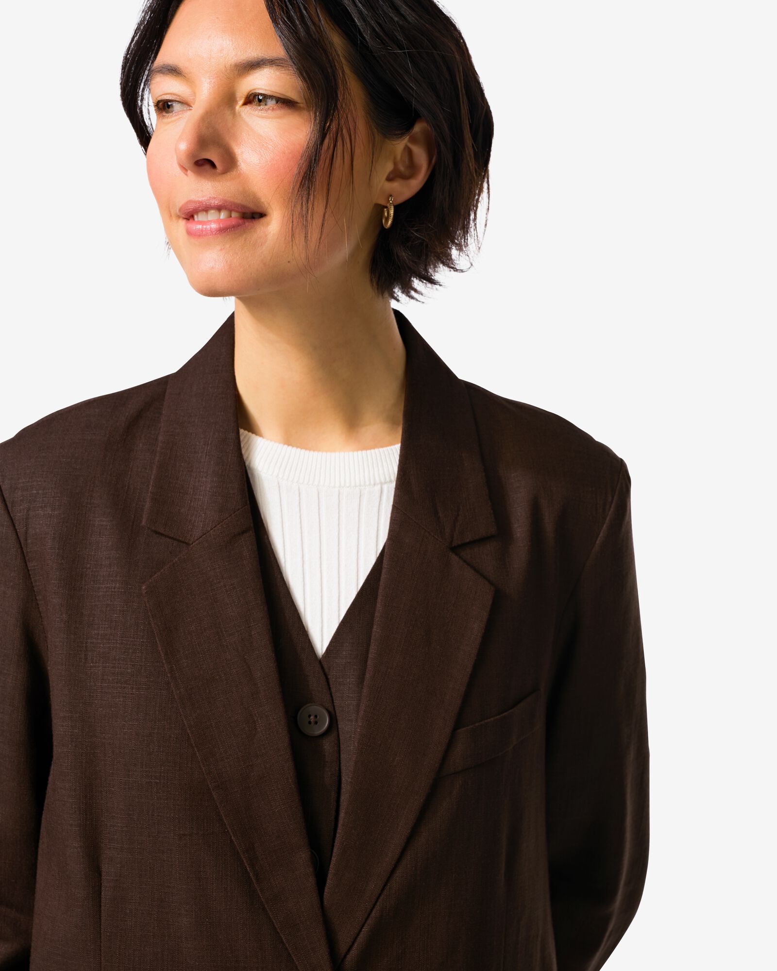 blazer femme Isla marron fonc&eacute; marron fonc&eacute; - 36208610DARKBROWN - HEMA