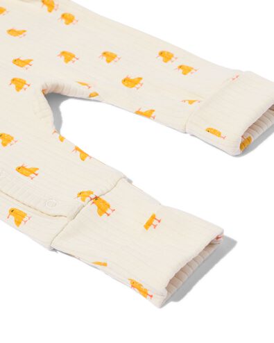 combinaison &eacute;volutive c&ocirc;tel&eacute;e nouveau-n&eacute; avec bambou stretch canetons blanc cass&eacute; - 33405620OFFWHITE - HEMA