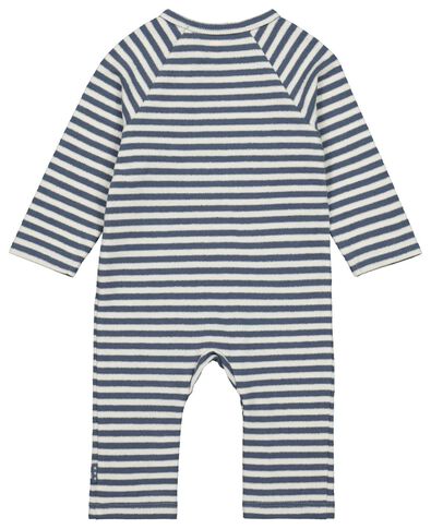 Newborn-Jumpsuit, Streifen, Baumwollfrottee dunkelblau - 1000022131 - HEMA