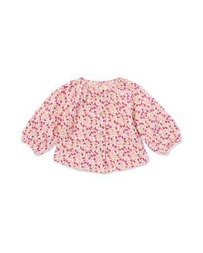 blouse nouveau-n&eacute; mousseline fleurs &eacute;cru &eacute;cru - 33446720ECRU - HEMA