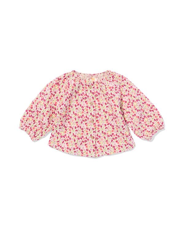blouse nouveau-n&eacute; mousseline fleurs &eacute;cru &eacute;cru - 33446720ECRU - HEMA