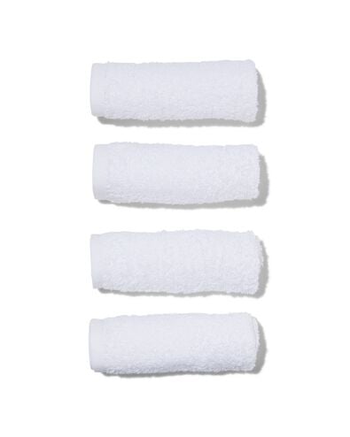 4 serviettes pour le visage 30x30 blanches - - qualité épaisse blanc débarbouillettes 30 x 30 - 5200235 - HEMA