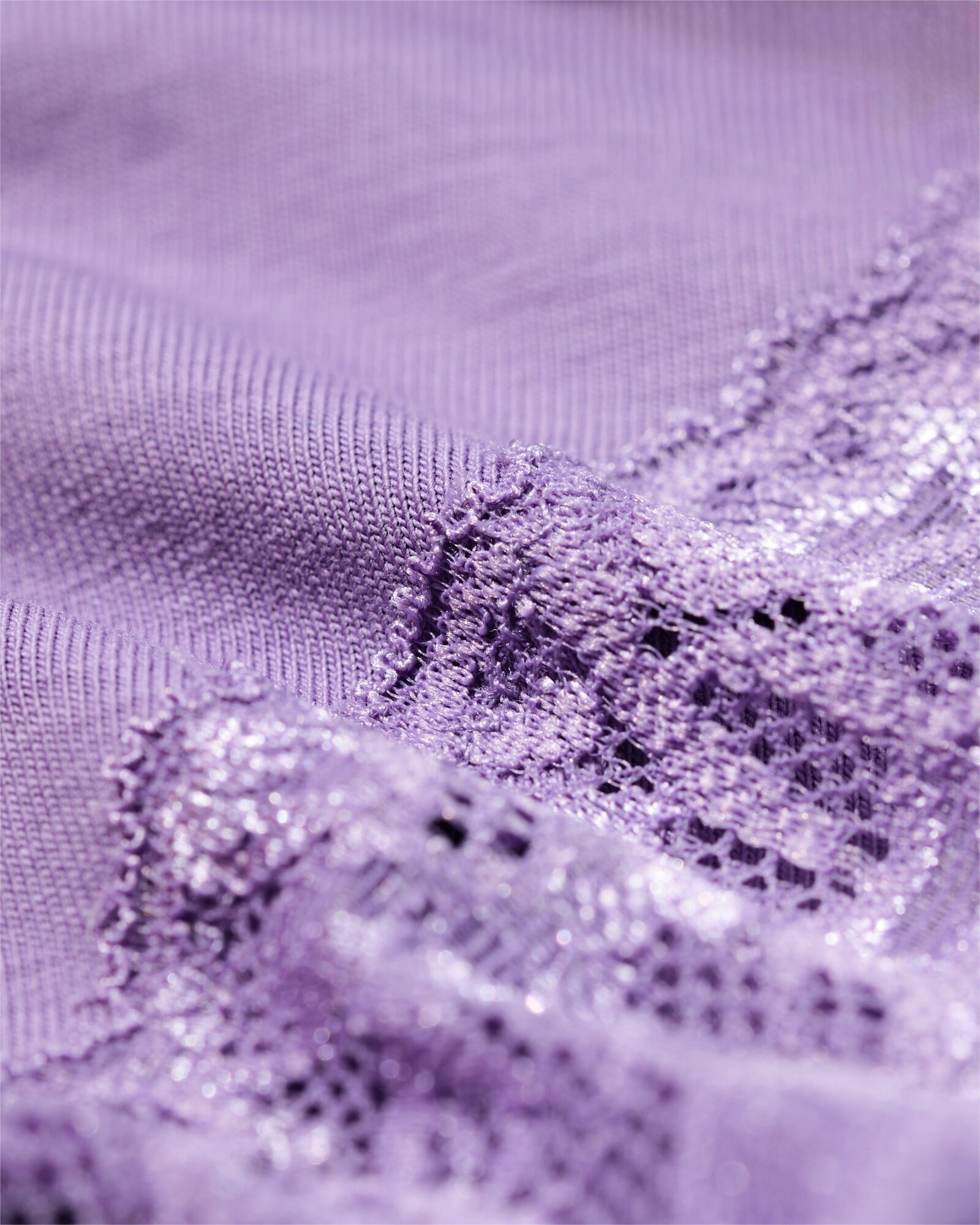 slip hipster femme coton et dentelle violet clair - 19621631LIGHTPURPLE - HEMA