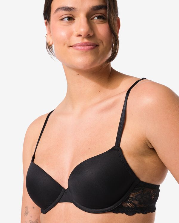 push-up bh met beugel zwart zwart - 21860580BLACK - HEMA