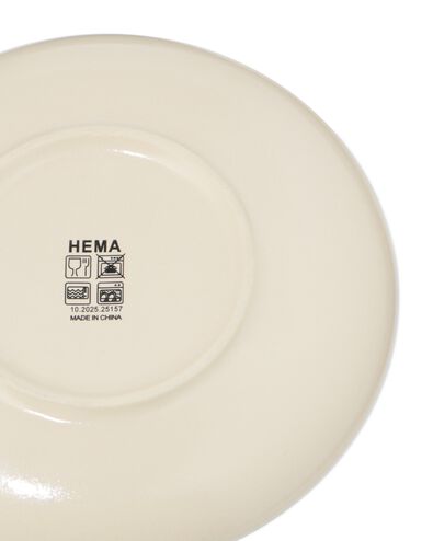 soucoupe ⌀14,1cm PUUR &eacute;mail r&eacute;actif blanc cass&eacute; - 80660320 - HEMA