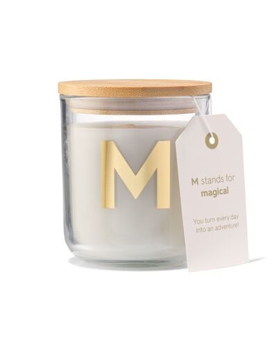 Kerze im Glas, &Oslash; 8 &times; 10 cm, Buchstabe M - 61100412 - HEMA