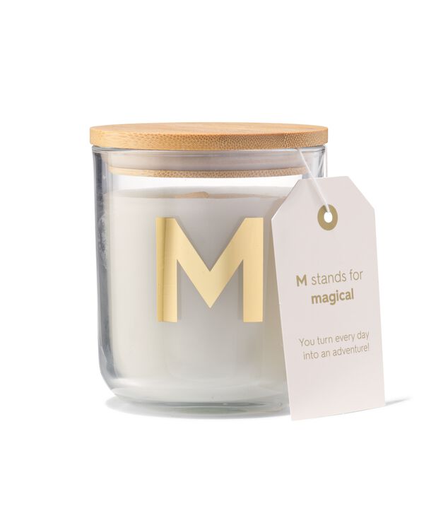 Kerze im Glas, &Oslash; 8 &times; 10 cm, Buchstabe M - 61100412 - HEMA