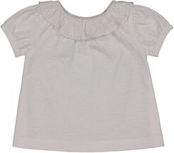 t-shirt bébé brodé blanc cassé blanc cassé - 1000027349 - HEMA