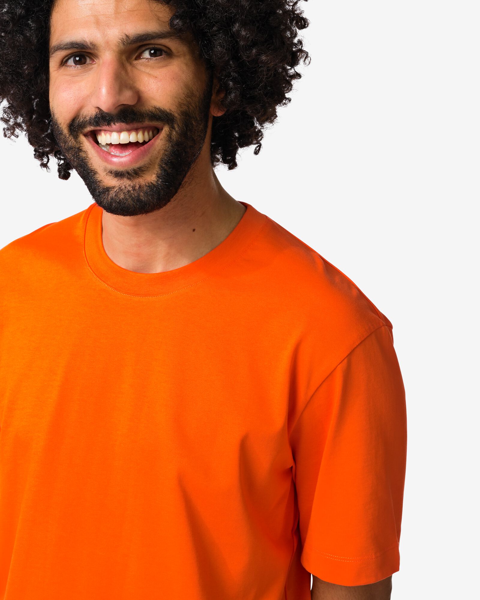 heren T-shirt Elias relaxed fit WK oranje oranje - 2100050ORANGE - HEMA