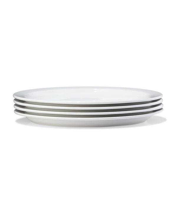 assiette plate &Oslash;26cm usage quotidien porcelaine blanche - 4 pi&egrave;ces - 9650330 - HEMA