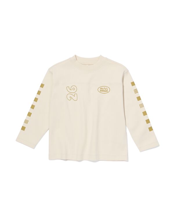 kinder T-shirt blokken ecru - 30712103ECRU - HEMA
