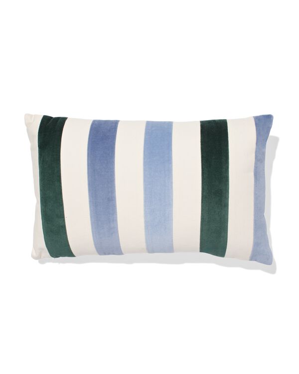 housse de coussin 50x30cm velours rayures bleue - 7325154 - HEMA