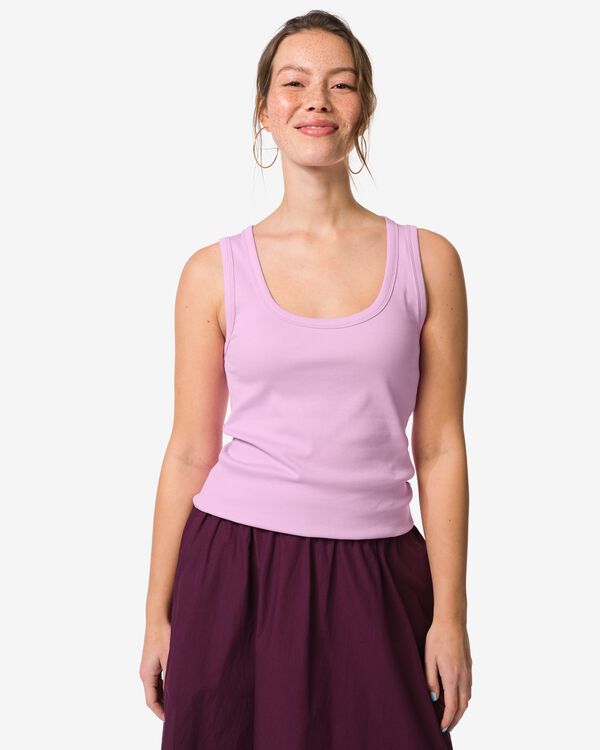 Damentop Anouk gerippt lila lila - 36303380LILAC - HEMA