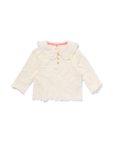Baby-T-Shirt mit Kragen eierschalenfarben eierschalenfarben - 33084960OFFWHITE - HEMA