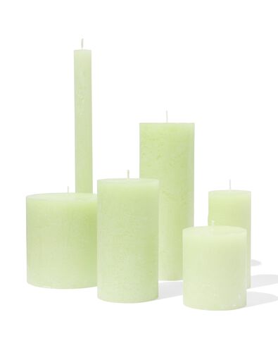 bougies rustiques vert menthe 2.2 x 27 - 13504019 - HEMA